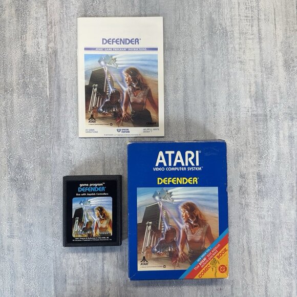 1981 Atari 2600 Defender with Box and Manual Vintage Video Game CIB - Picture 1 of 15